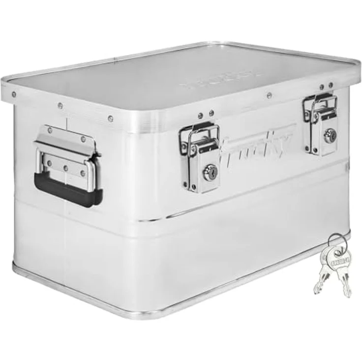 Trucky Allzweckkiste Aluminium Box mit Deckel Silber Alukiste 30 Liter Kiste Abschliessbar – Bild 1