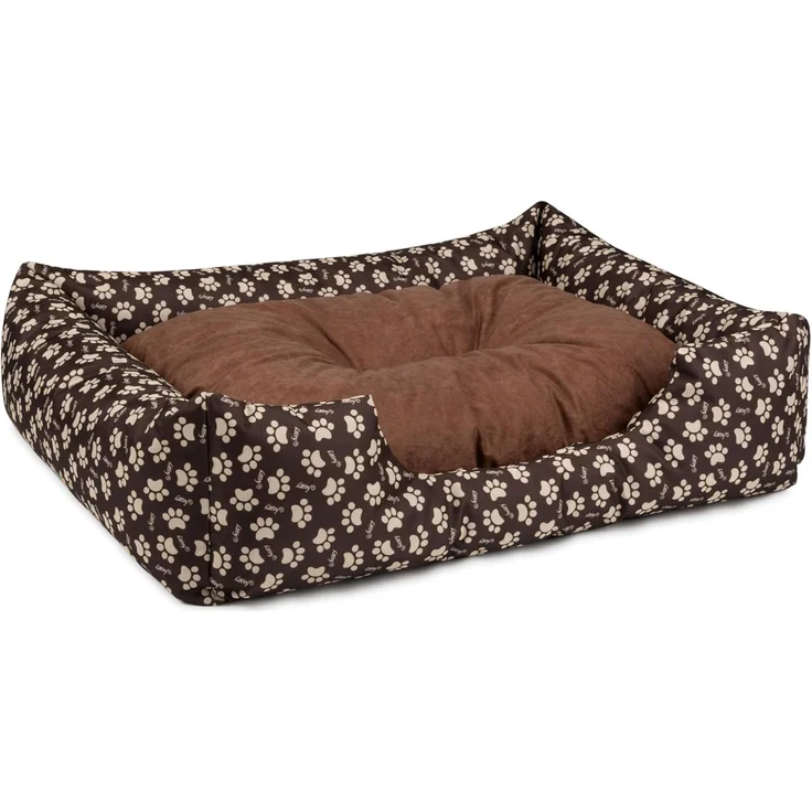 BedDog 'MIMI' Hundebett waschbar, Cordura / Microfaser-Velours braun / muster, (L) ca. 80 x 65 x 18 cm