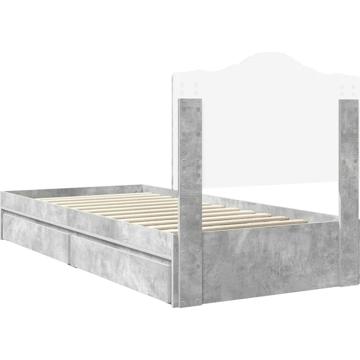 vidaXL Aufbewahrungsbett Beton Grau 75 x 190 cm Holzwerkstoff 3413558 – Bild 9