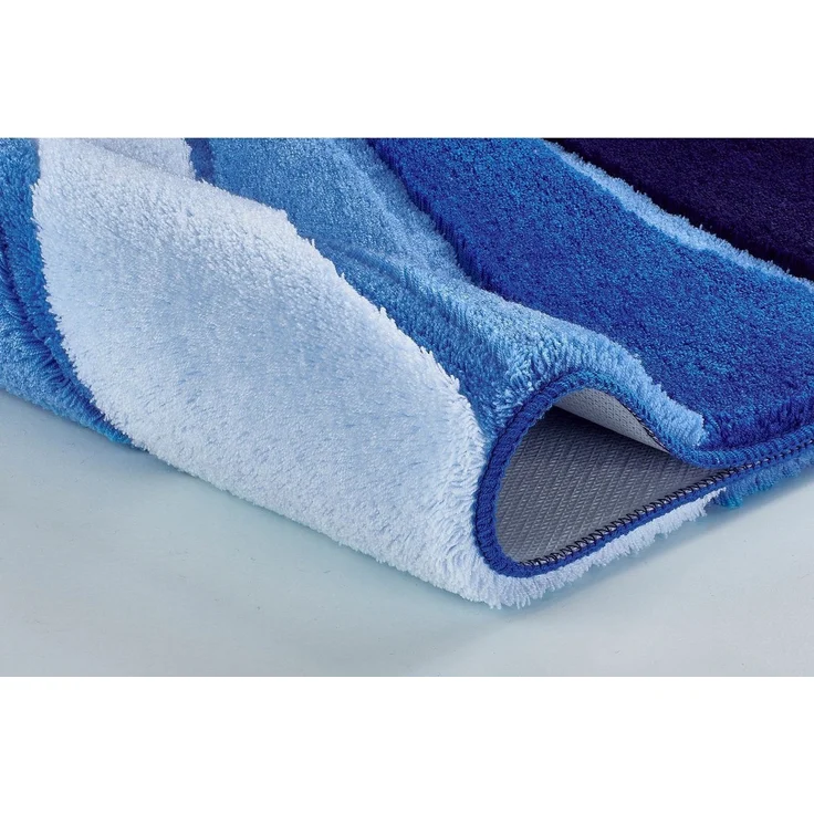 MEUSCH Badematte Ocean, Höhe 23 mm, rutschhemmend beschichtet, fußbodenheizungsgeeignet, Kunstfaser, Badteppich, Wellen Design, mit Farbverlauf, Hoch-Tief Effekt, waschbar – Bild 1
