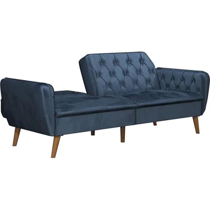 Novogratz Tallulah Schlafsofa mit Memory-Schaum, Samt Blau – Bild 6