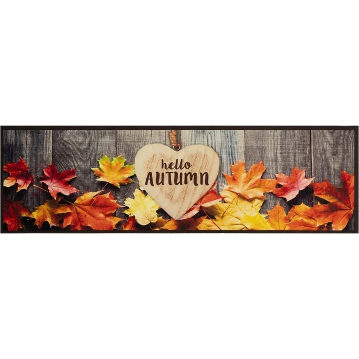 vidaXL Küchenteppich Waschbar Herbst 45x150 cm Samt 4005626 – Bild 1