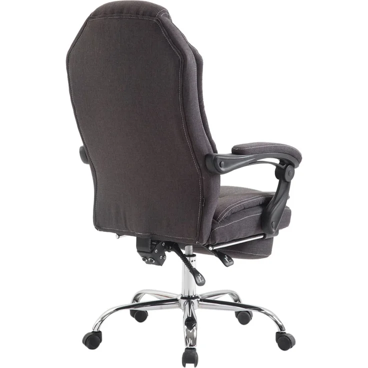 DELUKE® Bürostuhl MEDHA Stoff - 114x67x64, Dunkelgrau Stoff Metall in Chromoptik Gestell ergonomische Bürostühle Homeoffice Stuhl mit Rollen – Bild 5