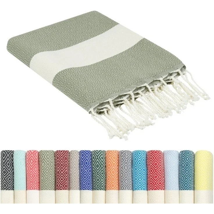 furora HOLIDAY Strandtuch groß 100x200 cm Strand Tuch, aus Baumwolle, Hamamtuch Badetuch, leicht, lang, dünn & kompakt – Bild 4