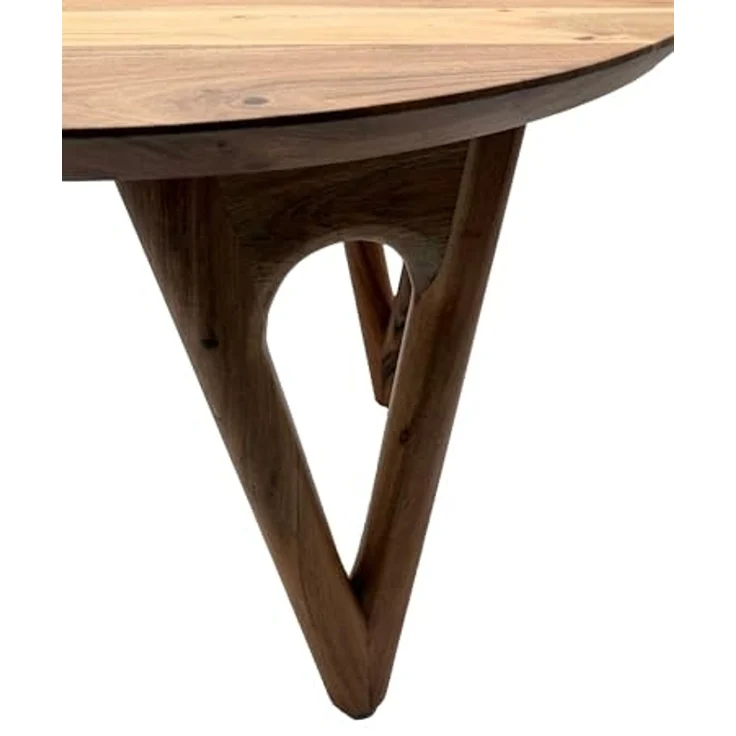 FINEBUY Couchtisch FB114354 Wohnzimmertisch 60cm Massivholz Sofatisch Rund Loungetisch (Natürliche Holzoptik mit warmer Ausstrahlung), Massive Verarbeitung für langlebige Stabilität – Bild 6