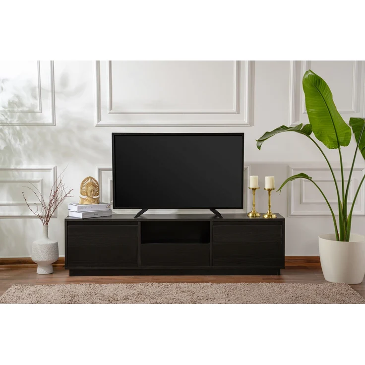 TV-Ständer, 'Vanguard', 42 x 29,5 x 160, Holz Schwarz – Bild 2