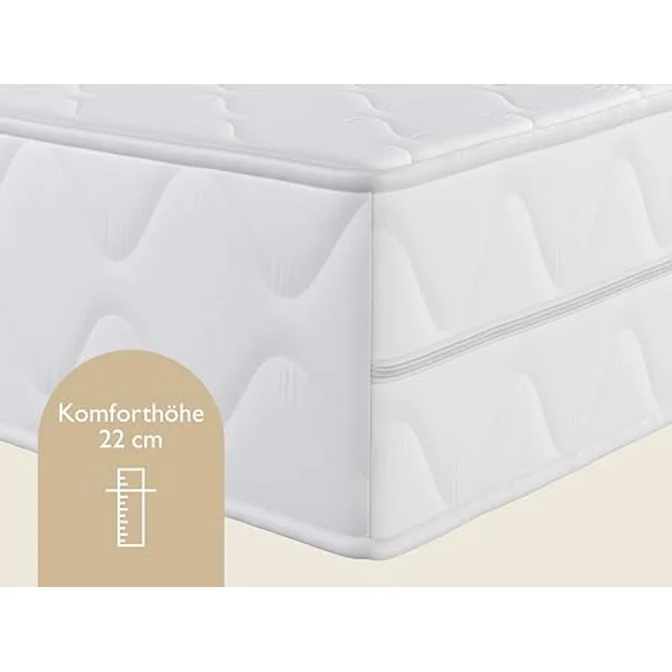 Badenia Trendline Roll-Komfortmatratze BT100 2-in-1 Duo XXL orthopädische 7-Zonen Komfortmatratze 140x200, Öko-Tex zertifiziert, Härtegrad 2 und 3 – Bild 5