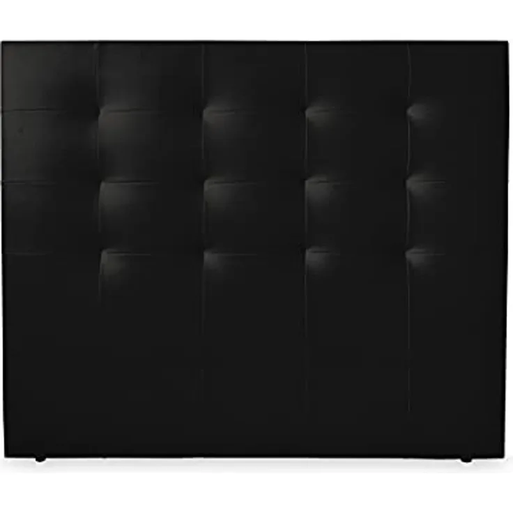 DUÉRMETE ONLINE Gepolstertes Kopfteil Paris | Bezug aus hochwertigem Kunstleder | Maße 160 x 120 cm 150 cm, Holz, Schwarz, 100 x 120 cm (Bett 90 cm)