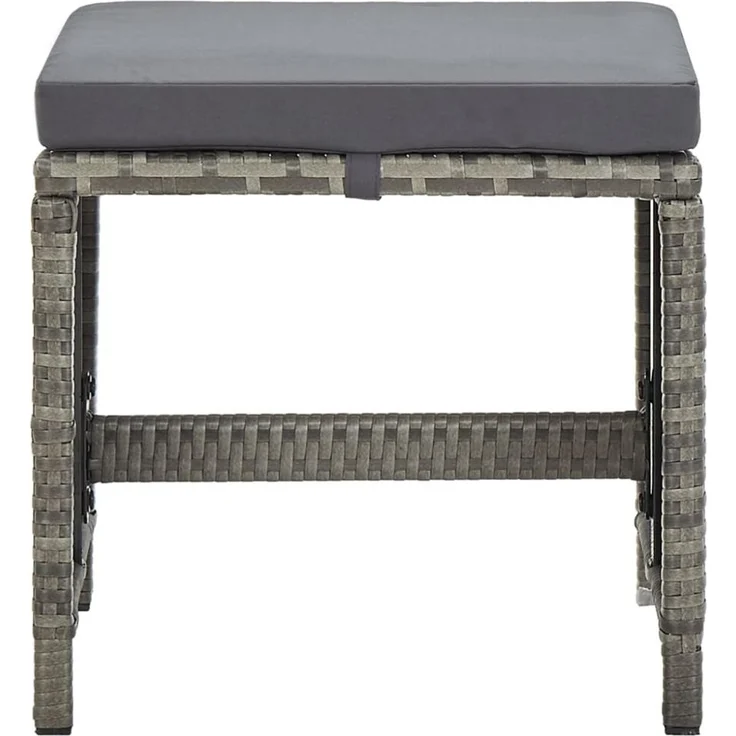 vidaXL 11-tlg. Garten-Essgruppe mit Auflagen Poly Rattan Grau 46537 – Bild 5