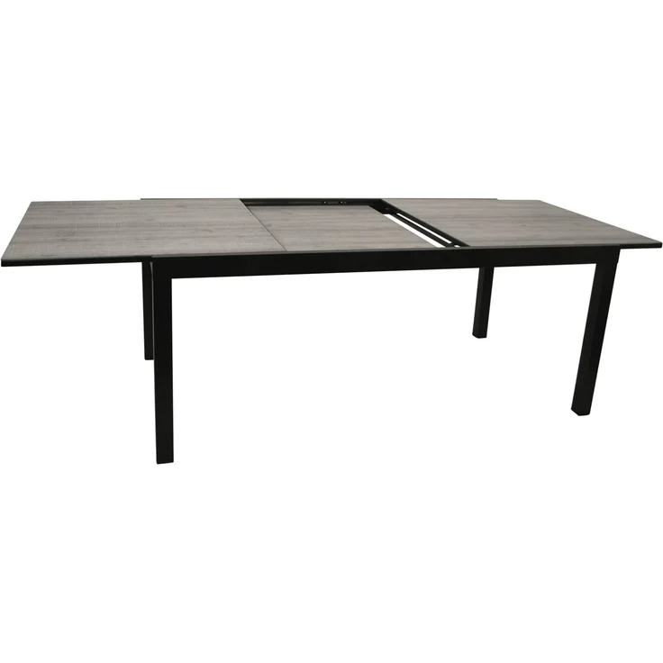DEGAMO FARO Garten-Ausziehtisch, Alu + Keramikoptik, anthrazit/grau, 200/300x110cm – Bild 2