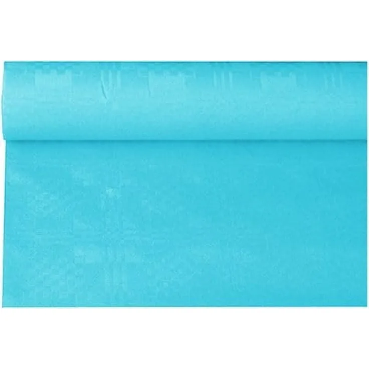 Papiertischtuch mit Damastprägung 6 m x 1,2 m türkis