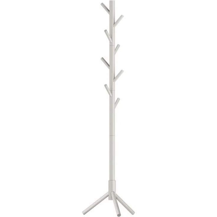 VASAGLE Garderobenständer, Kleiderständer aus Massivholz, Garderobe in Baumform, 8 Haken, 3 verstellbare Höhen, für Kleidung Hut Tasche, Wohnzimmer Schlafzimmer Büro, cappuccinobeige RCRDE004K01 – Bild 4