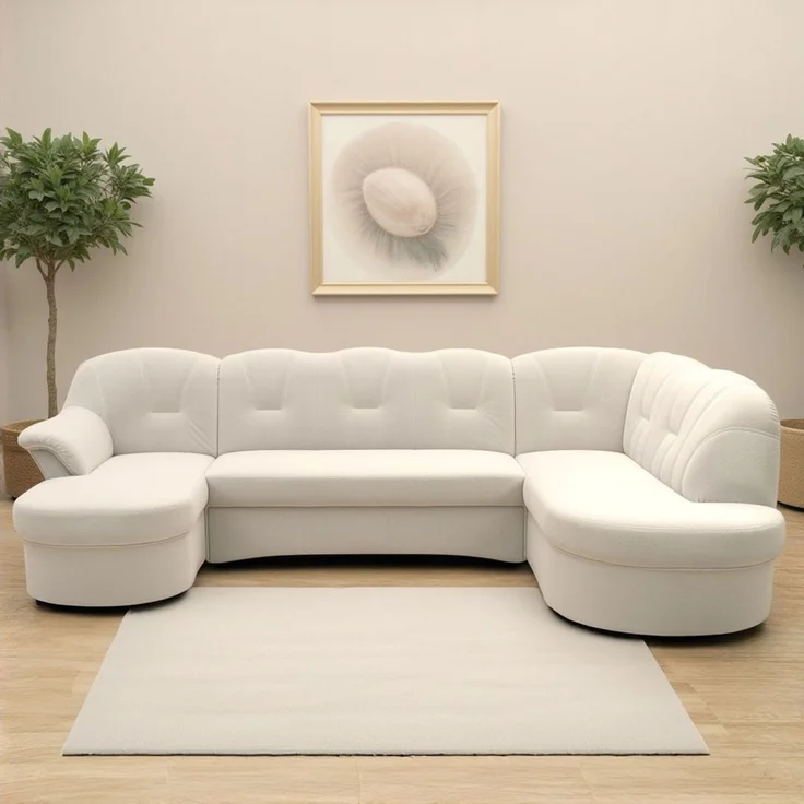 DOMO collection Wohnlandschaft FLORES 293x180x86 cm, hochwertig, komfortabel, U-Form, 3 Teile, wahlw. mit Bettfunktion, wahlw. mit Federkern, Unser Dauertiefpreis – Bild 2