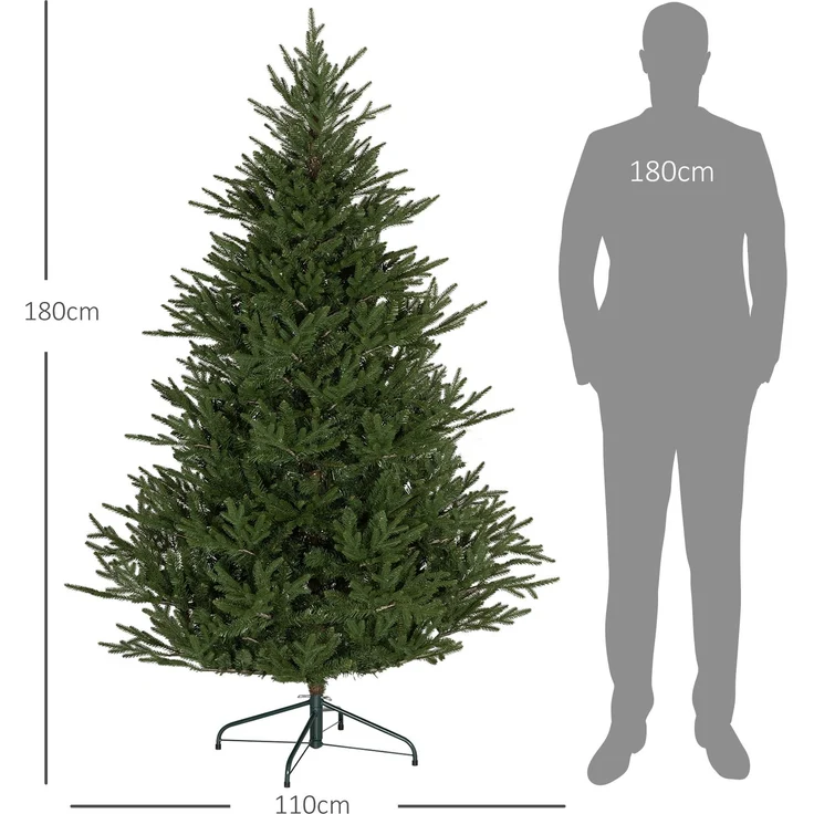 JARDJ Weihnachtsbaum 183 cm, realistisches Aussehen, Schnellaufbau, inkl Ständer, feuersicherer Kunststoff – Bild 5