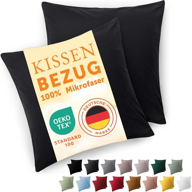 Blumtal Kissenbezüge aus gebürstetem Mikrofaser-Gewebe, (2 Stück), mit Reißverschluss oder Verschlusslasche