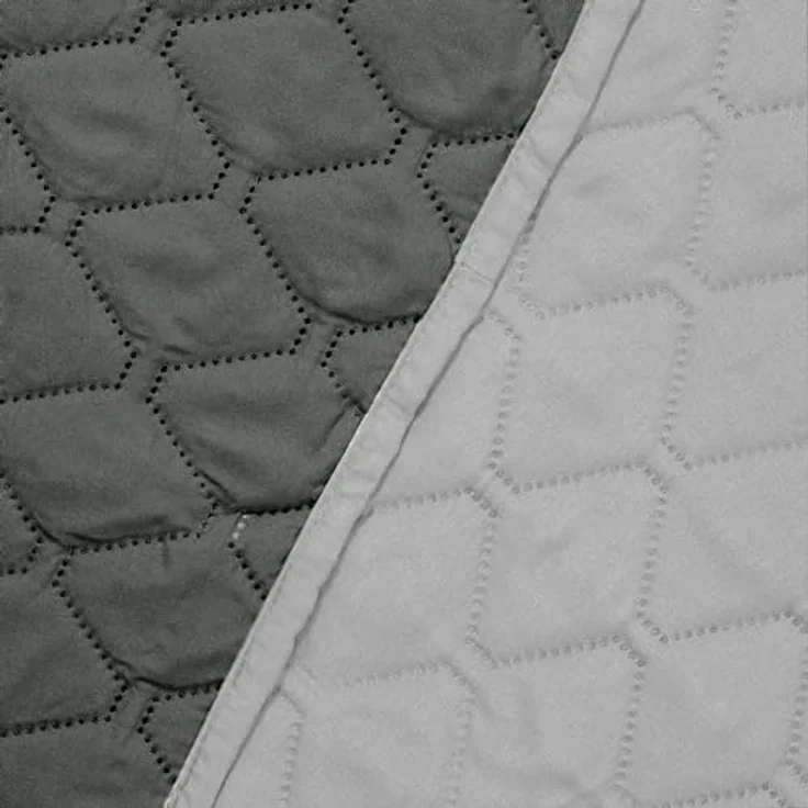 DecoKing Tagesdecke 260x280 cm Graphit anthrazit grau Silber Bettüberwurf zweiseitig pflegeleicht Axel – Bild 8