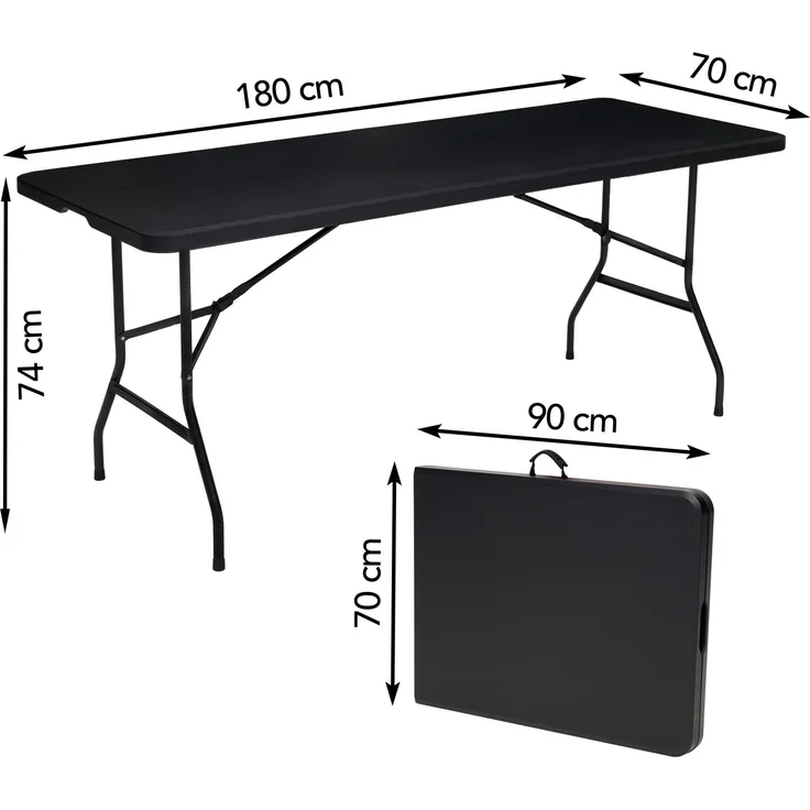 Brixy Klapptisch - Klapptisch - 180 x 70 x 74 cm - Campingtisch - Gartentisch - Tragbar - Schwarz – Bild 10