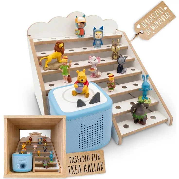 Holzura Kinderregal Tonie Regal für IKEA KALLAX – magnetisch – für ca. 50 Toniefiguren