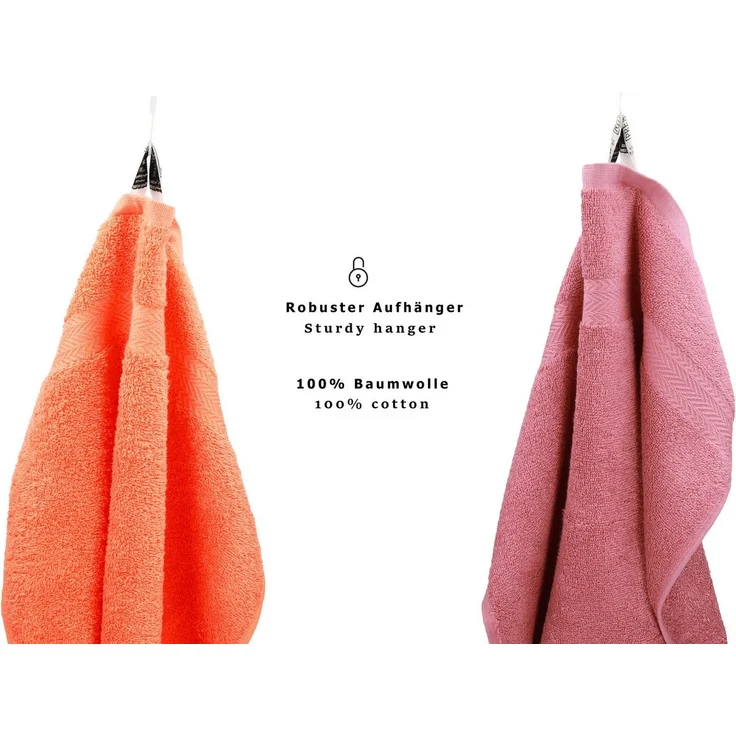 Betz Handtuch Set 10-TLG. Premium Farbe Orange & Altrosa, 100% Baumwolle (10-St) – Bild 3