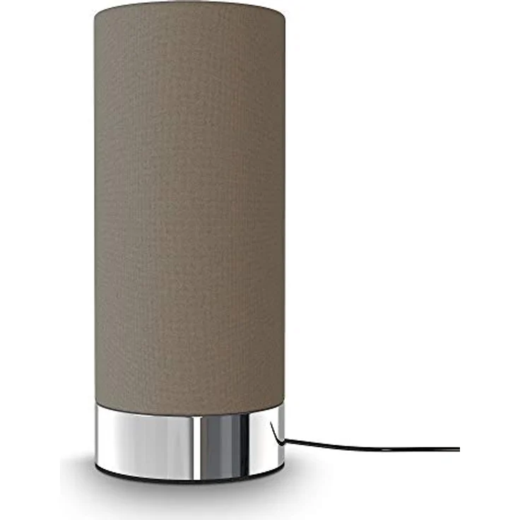 B.K.Licht Tischleuchte Tischlampe Stoff dimmbar E14 Chrom Taupe - BKL1438, ohne Leuchtmittel, Warmweiß / Neutralweiß / Kaltweiß - Abhängig vom Leuchtmittel, Touchfunktion Nachttischlampe Wohnzimmer Schlafzimmer – Bild 2