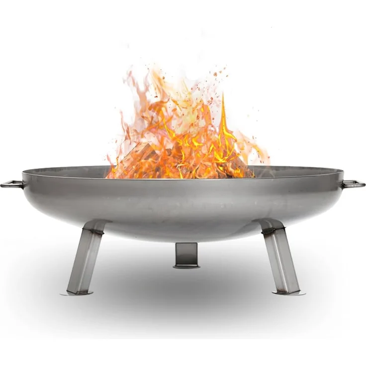 Czaja Feuerschalen® Edelstahl Feuerschale Bonn Ø 80 cm - mit Wasserablaufbohrung - aus rostfreiem, hitzebeständigem Edelstahl, Rostfreie Feuerschale für den Garten und Terrasse – Bild 1