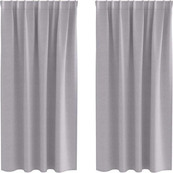 Verdunkelungs-Vorhänge | für Wohnzimmer & Schlafzimmer mit Ringen 2 pcs Metallic Grau