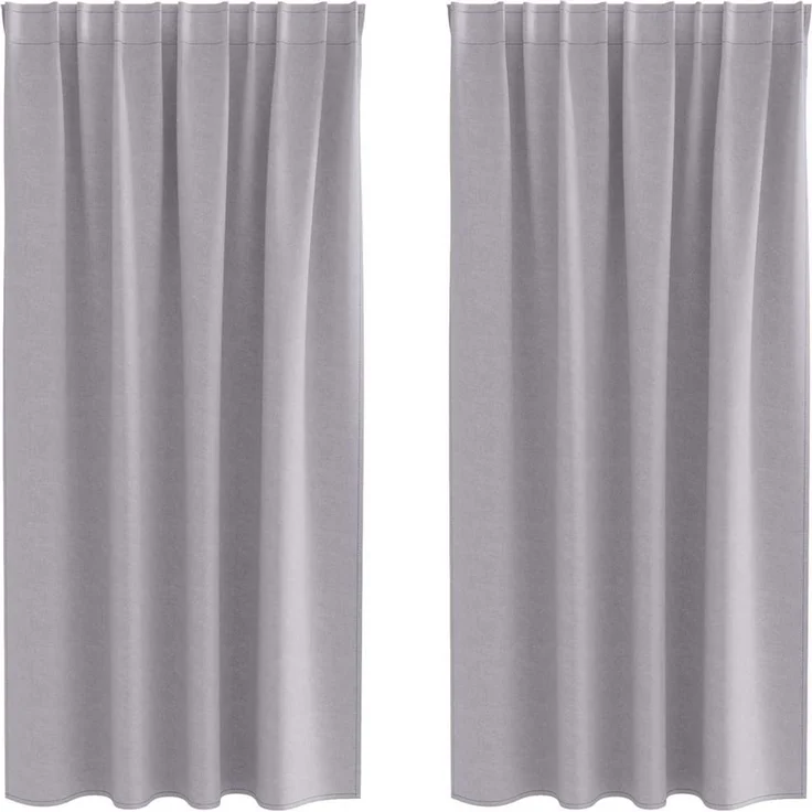 Verdunkelungs-Vorhänge | für Wohnzimmer & Schlafzimmer mit Ringen 2 pcs Metallic Grau – Bild 1