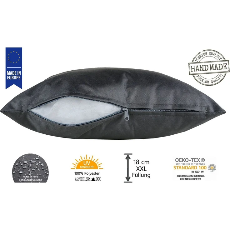 JACK Dekokissen 60x60cm Outdoor Lounge Kissen inkl. XXL Füllung, starke Füllung, strapazierfähig, wasserabweisend, In- und Outdoor – Bild 3