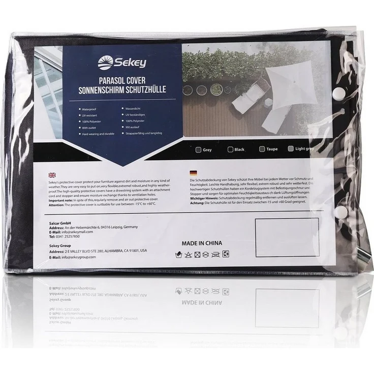 Sekey® Schutzhülle für Ø 200 cm Sonnenschirm, Abdeckhauben für Sonnenschirm – Bild 3
