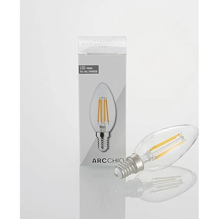 Arcchio LED E14 Filamentlampe 4W dimmbar aus Glas - Energiesparende Leuchte für gemütliche Atmosphäre – Bild 4
