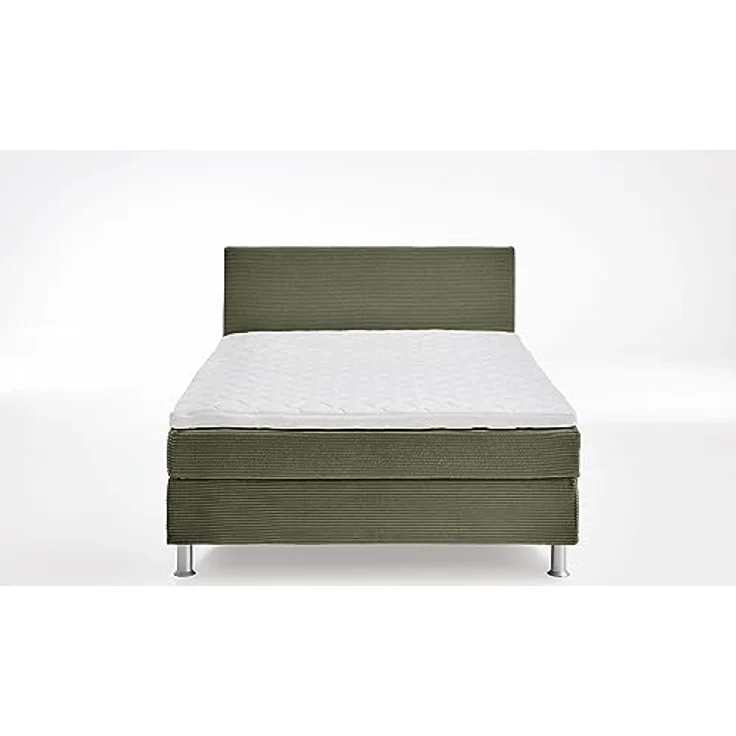 ATLANTIC home collection Boxbett inklusive Rost und Federkernmatratze, Polyurethan, Olivgrün, 140x200 cm – Bild 4