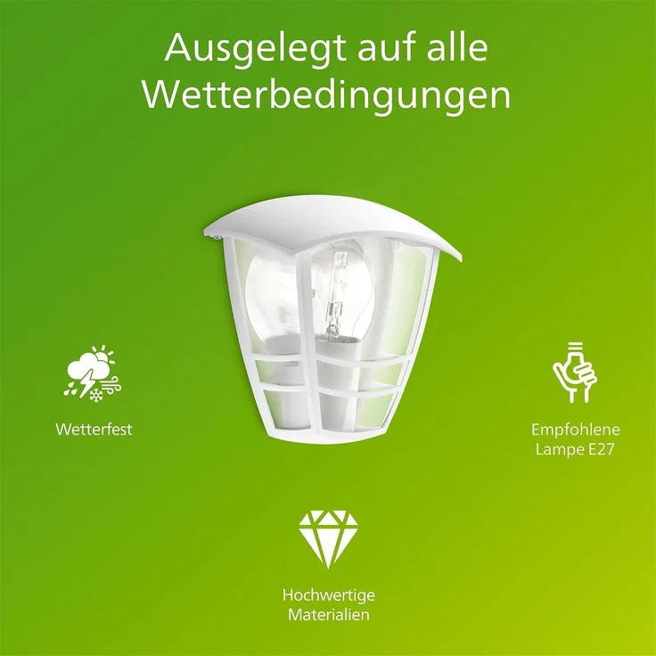 Philips Creek wall lantern white 1x60W 230V – Bild 2