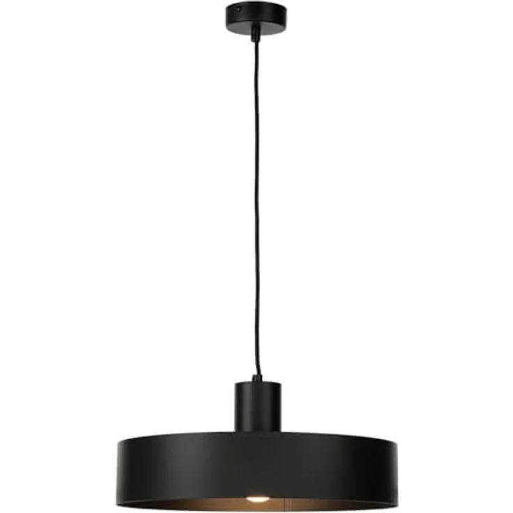 Licht-Erlebnisse Hängeleuchte rund Metall schwarz, Ø35cm, E27, Industrie-Stil für Esszimmer und Küche – Bild 2