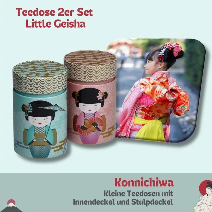 MediMuc Teedose 2er Set Little Geisha, (Dose, 2er Dosenset), Teedose, Gewürzdose, Dosen Set, Motivdose – Bild 3