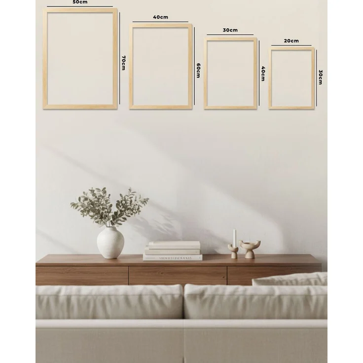 Wallity Dekoratives gerahmtes MDF-Gemälde (3-teilig), Mehrfarbig, 70 x 50 cm – Bild 4