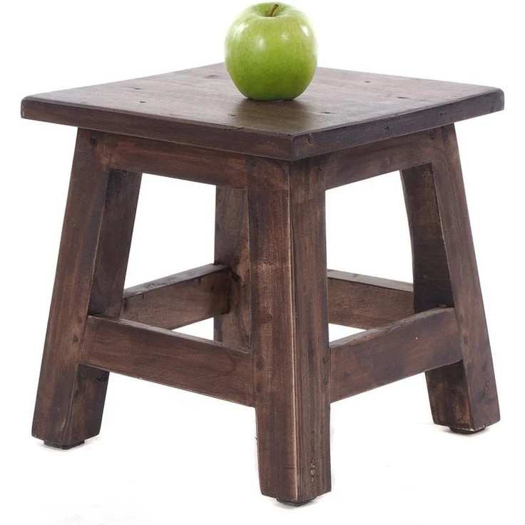 DESIGN DELIGHTS Hocker Fusshocker PALO, 27x26cm (HxB), rustikaler Holzhocker Massivhocker – Bild 2