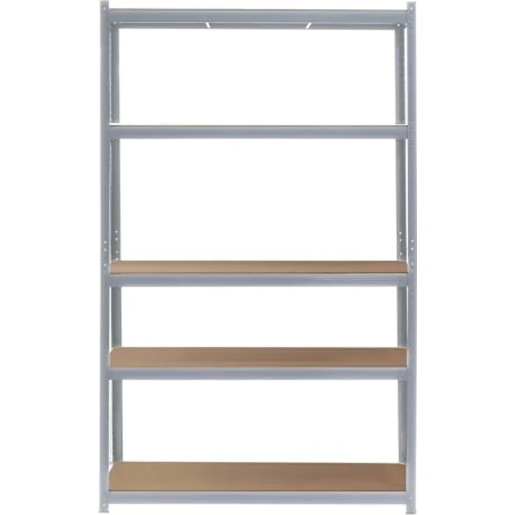 Wiltec Schwerlastregal 120 x 60 x 204 cm, 200kg/Ablage, Steckregal verzinkt aus Stahl, Lastenregal mit 5 Ablagen, Werkstattregal – Bild 7