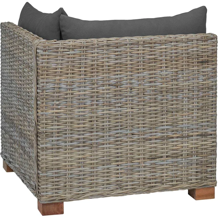 vidaXL Ecksofa mit Kissen GENDT Natürliches Rattan Kubu Grau 42034383 – Bild 5