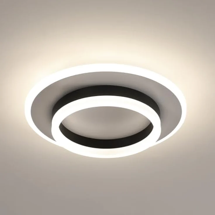 Goeco LED Deckenlampe Innen, Ø30 CM 28W 3150LM 4500K Modern Rund Deckenleuchte aus Acryl, LED Lampen Deckenbeleuchtung Neutrales Licht für Schlafzimmer, Wohnzimmer, Flur, Küche, Weiß – Bild 2