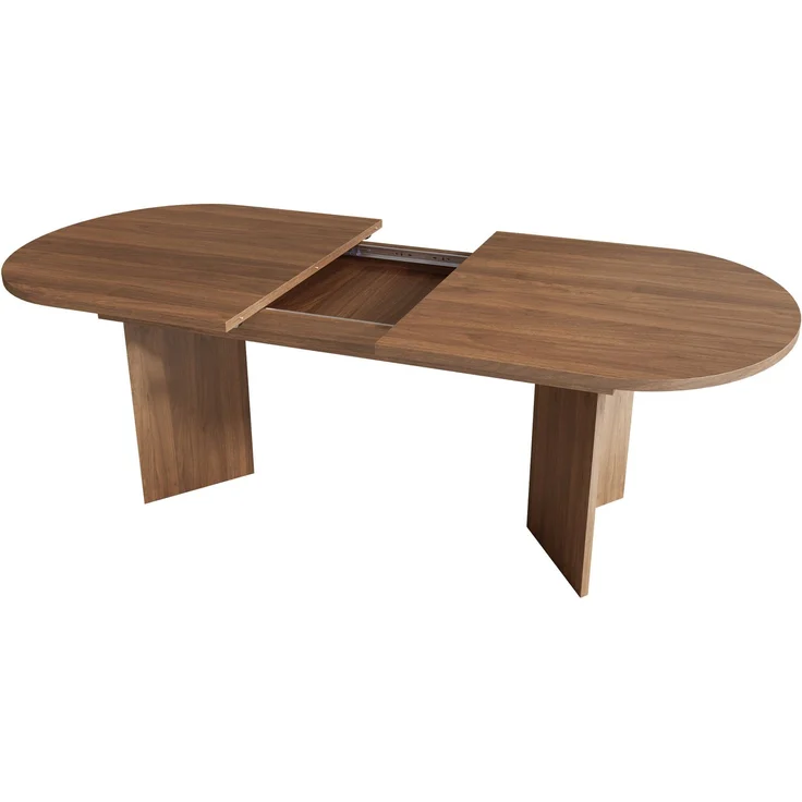 Ausziehbarer Esstisch 140/180x90 cm – Walnuss, MDF, abgerundete Ecken – Bild 10