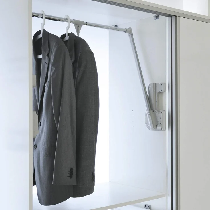 SO-TECH® Kleiderstange Kleiderlift mit Teleskop-Breitenverstellung 850 - 1150 mm, Tragkraft 15 kg – Bild 2