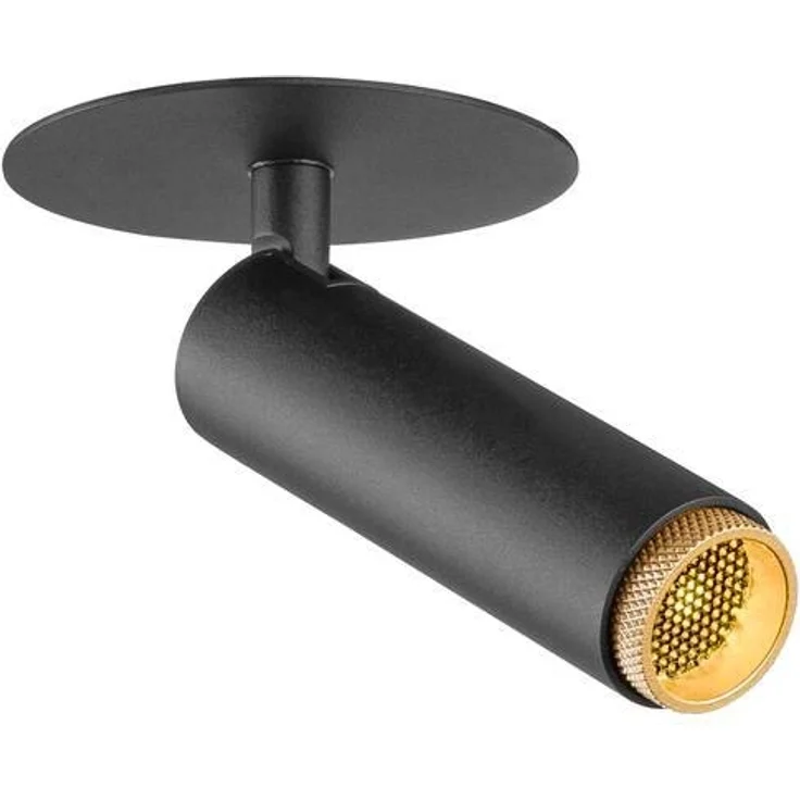 SLV GRIP! S, Deckeneinbauleuchte, PHASE, 3000 K, 29°, IP20, zylindrisch, schwarz / gold - Downlights