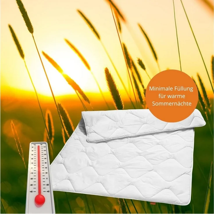 sleepling Sommerbettdecke ultra leicht, Füllung: Polyester, Bezug: 100% Mikrofaser, extraleichte Sommerdecke, Größe 140x200 cm, für warme Sommernächte – Bild 3