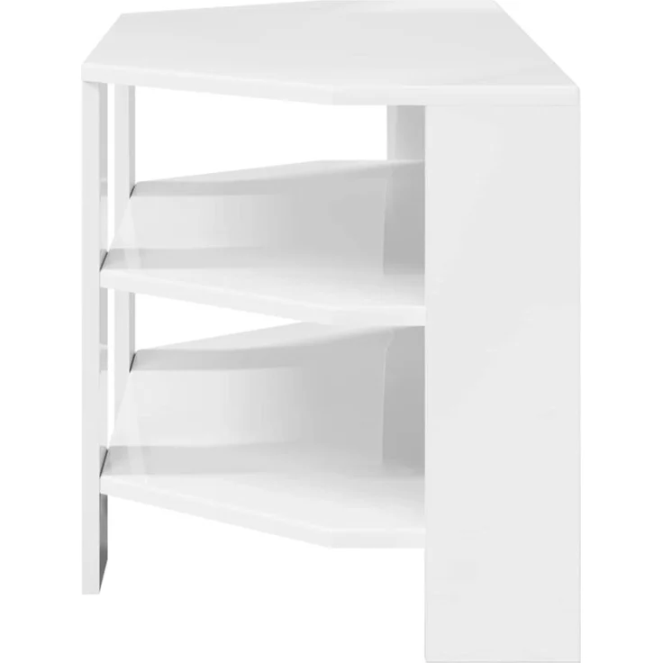 Eck TV Schrank,Fernsehschrank Hochglanz Weiß 102x40,5x45cm Holzwerkstoff – Bild 6