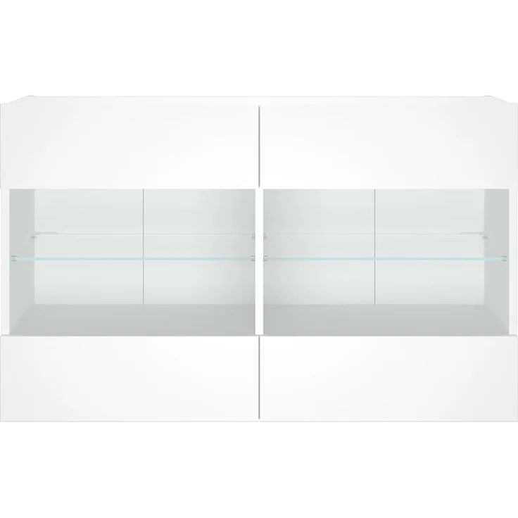 TV-Wandschrank, Fernsehschrank mit LED-Leuchten Weiß 98,5 x 30 x 60,5 cm – Bild 6
