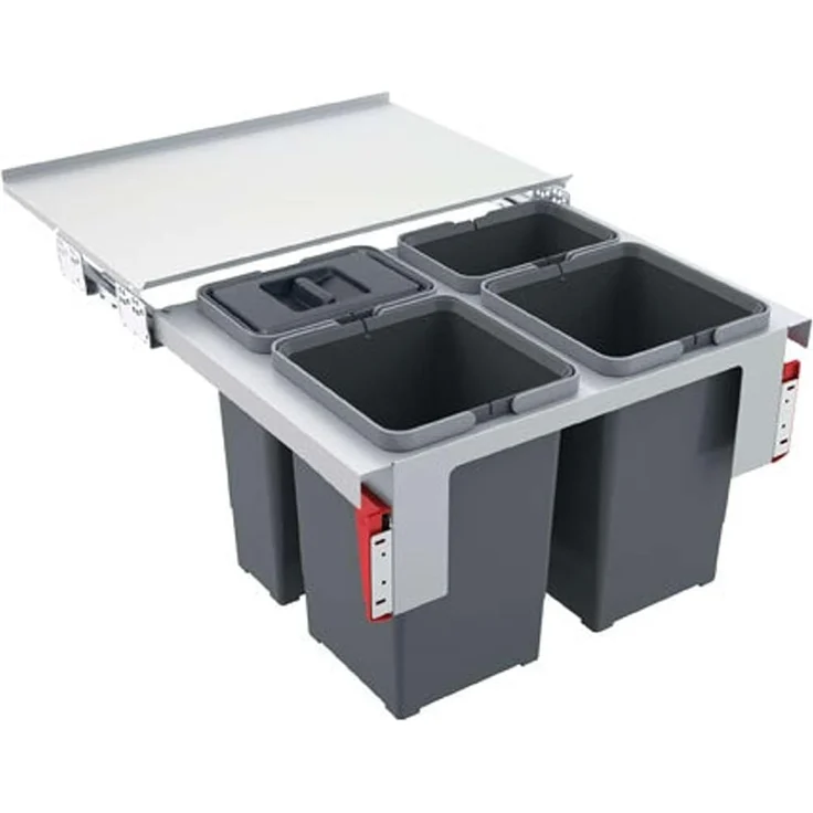 Franke Abfallsorter GARBO 60-4 Frontauszug ab 60 cm Schrankbreite / Abfalleimer / Mülleimer / Abfallsammler 40 (2x12+2x8) Liter – Bild 1