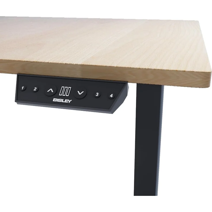 Bisley Home Tisch, Metall, Gestell 333 schwarz Platte 014 ahorn, Medium – Bild 1