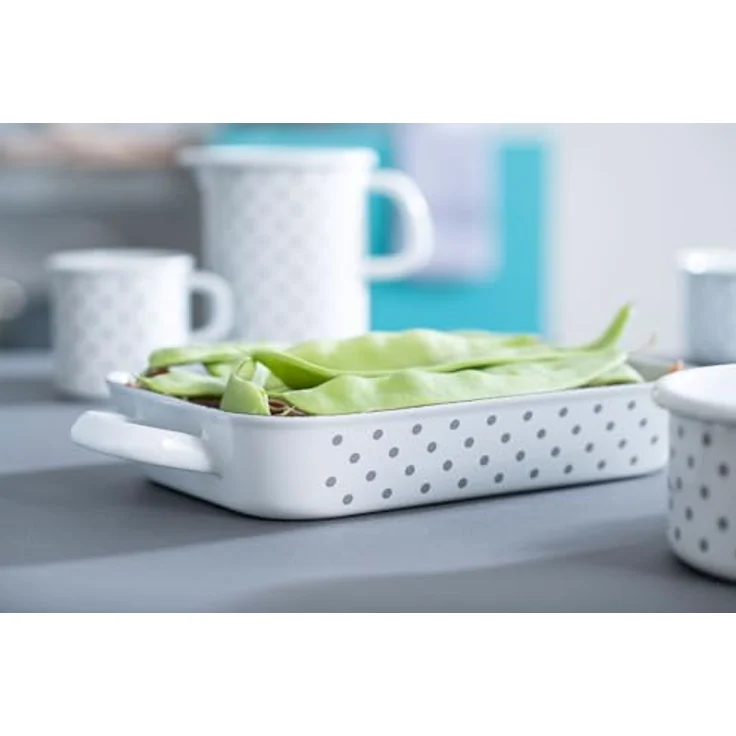 Riess Pünktchen grau mit Bördel / Becher 8cm,3/8 Liter – Bild 5