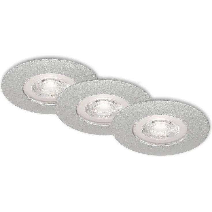 Briloner 3er Set LED Einbauleuchte Kulana chrom-matt Ø 9 cm warmweiß