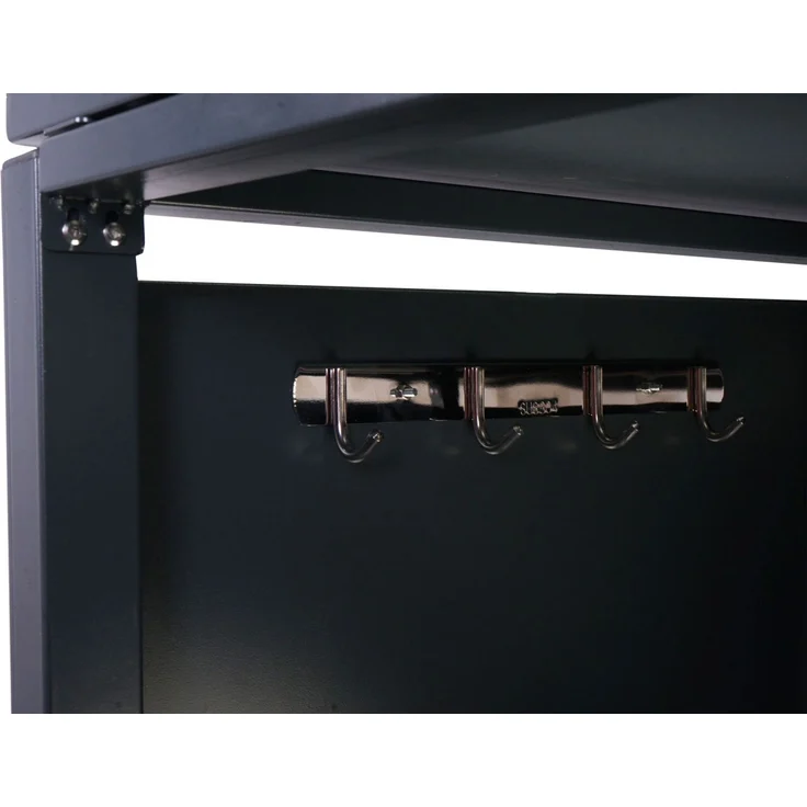 Mendler 2er-Fahrradgarage mit Pflanzkasten HWC-L56b, abschließbar verzinkter Stahl Anthrazit, 125 x 113 x 208cm – Bild 5
